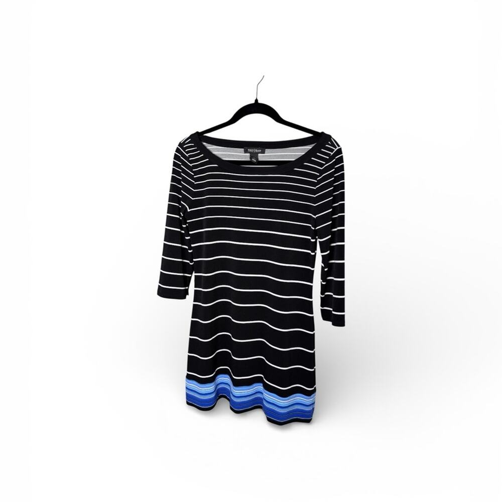 White House Black Market Black White Striped Shift Dress Small